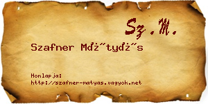 Szafner Mátyás névjegykártya